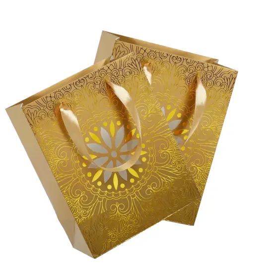 Chic Medallion Euro Totes 11 3/4'' x 4 3/4'' x 15 3/4'' for Retail Displays Gold {6}