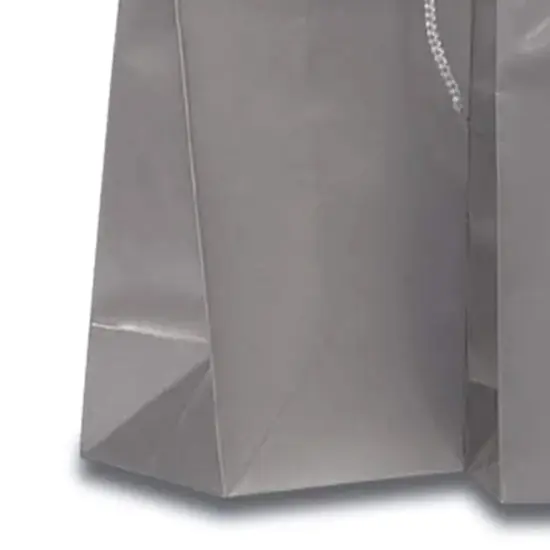 High-Gloss Mini Paper Totes 4 3/4'' x 2 3/4'' x 6 3/4'' for Stylish Gifts Non-Metallic Silver {6}