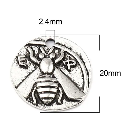 *10* 20mm Antique Silver Bee Charms {4}