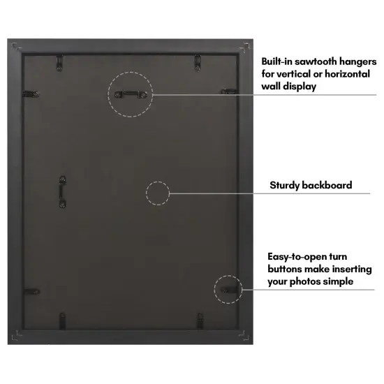 Americanflat 11x14 Picture Frame with Decorative Inner Mat Accent - Use as 8x10 with Mat or 11x14 without the Mat - Statement Frame with Shatter-Resistant Glass {12}
