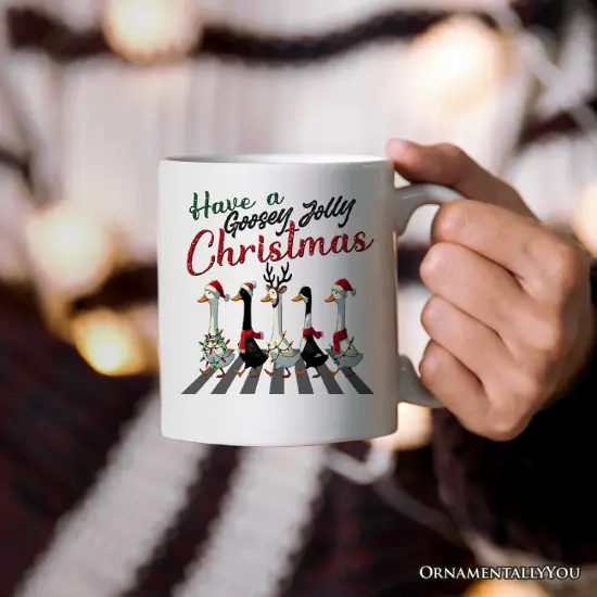 Goosey Jolly Christmas Mug, Funny Farm Lover Gif {1}