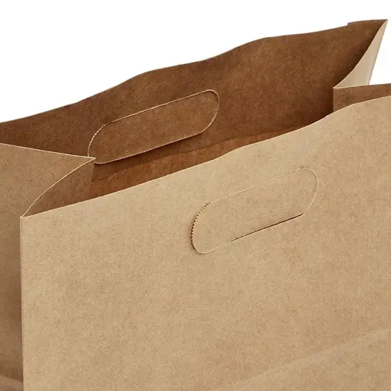 Premium Die Cut Handle Paper Bags Compact 7 1/8" x 3 1/4" x 10 3/4" {5}