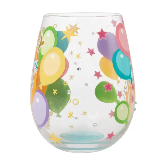 Enesco Lolita Happy 30th Stemless Hand Painted Wine Glass {2}