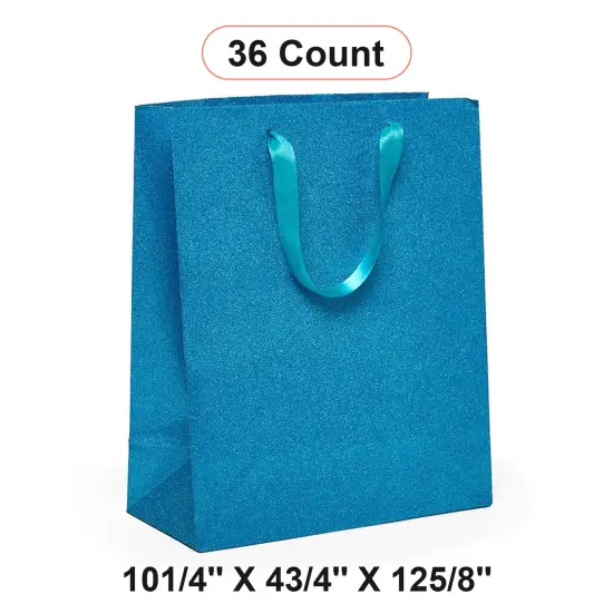 Elegant Glitter Grain Euro Totes 10 1/4'' x 4 3/4'' x 12 5/8'' for Retail Displays Turquoise {1}
