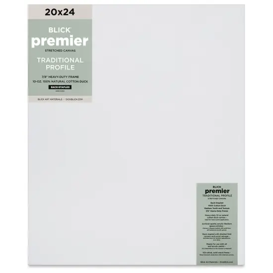 Blick Premier Stretched Cotton Canvas - Traditional Profile, Back-Stapled, 20" x 24" {1}