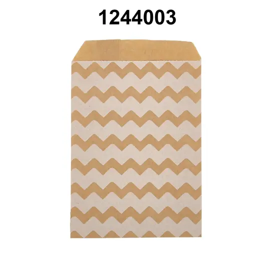 Perfect Size White Paper Merchandise Bags 4" x 5 3/8" Chevron {3}