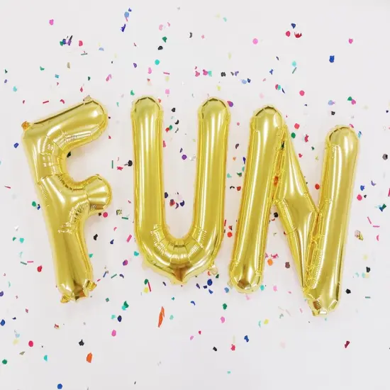 LETTER F FOIL BALLOON Metallic Gold {2}