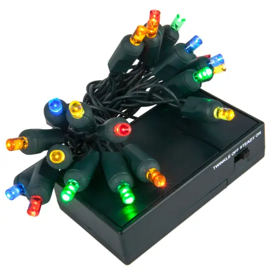 Kurt Adler LED Christmas Lights - Multi-Color - 7 ft Green Wire - 20ct {1}