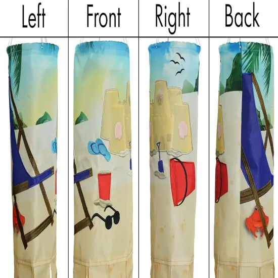 In the Breeze 5246 &mdash; Beach Day 40-inch Illusion Windsock &mdash; Vibrant, Fully Printed Windsock with Embroidered Details {5}