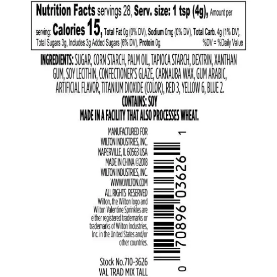 Wilton Valentine XO Sprinkles Mix 3.88 oz. {6}