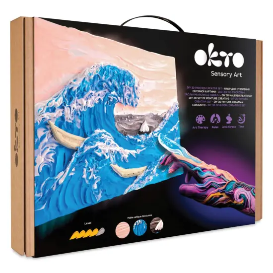 Okto Sensory Art DIY 3D Clay Painting Kit - Great Waves {1}