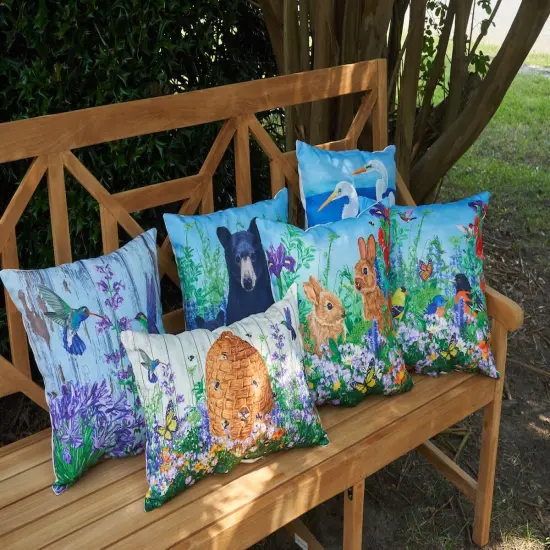 Hummingbird Paradise Throw Indoor/Outdoor Accent Pillow {6}
