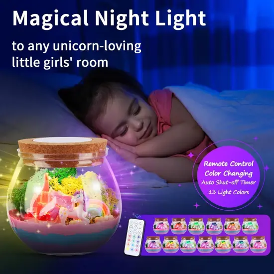 Unicorn Gifts for Girls 4-12 Years Old, Unicorn Crafts Kit for Kids, Light Up Unicorn Decoration with Remote Control - Arts and Crafts for Kids, Birthday Gifts Toys for Girls Age 4 5 6 7 8 9 10 11 12 {2}