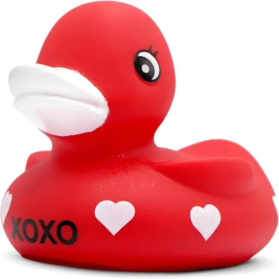 4E's Novelty 3"" Valentines Rubber Duck: Large Red Rubber Ducky with XOXO {1}