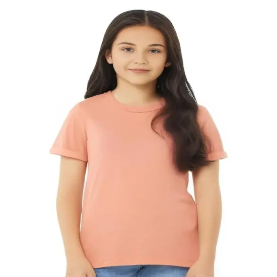 BELLA + CANVAS&reg; Triblend Crew Neck Short Sleeve Tee Shirt For Youth - 3413Y Peach triblend {1}