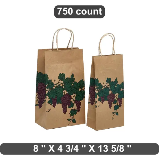 Elegant Grape Print Shopping Bag 8" x 4 3/4" x 13 5/8" {1}