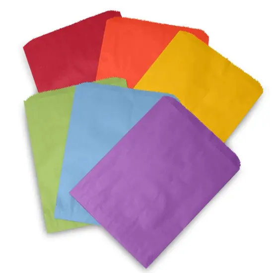 Vibrant Colored Paper Bags Compact 8 1/2" x 11" Red {6}