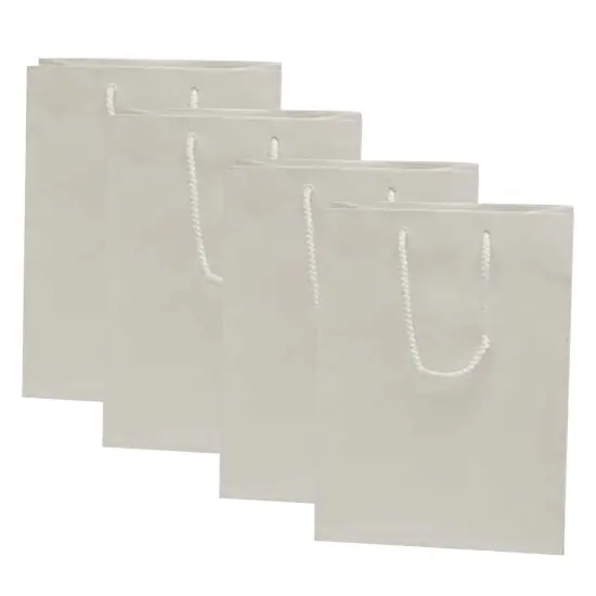 Glossy Paper Euro Totes 12'' x 5 1/2'' x 17'' for Small Gifts White {2}