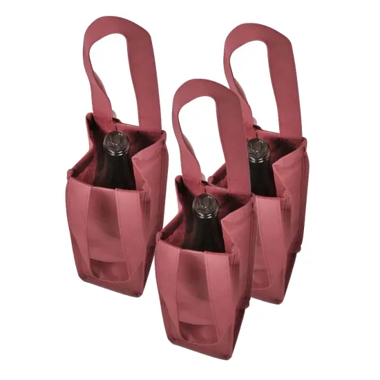 Non-Woven Reusable Wine Carry Bag Reusable 7" x 7" x 14" {2}