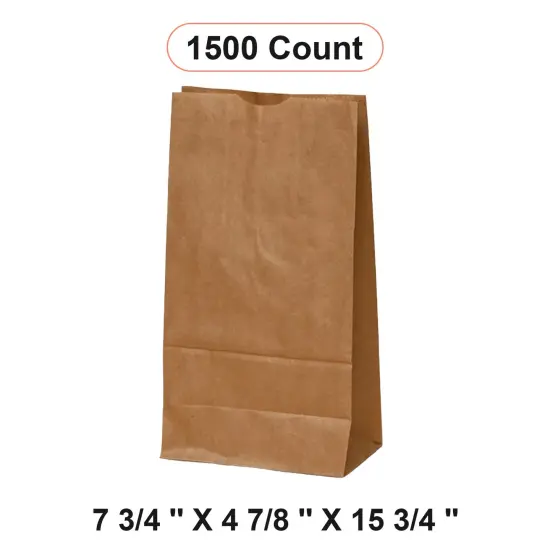 Kraft Shopping Bags 7 3/4'' x 4 7/8'' x 15 3/4'' {1}