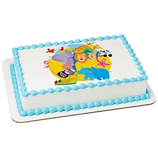 Baby Shower Noah's Ark PhotoCake&reg; Edible Cake Topper Icing Image for 1/4 Sheet cake or larger {1}