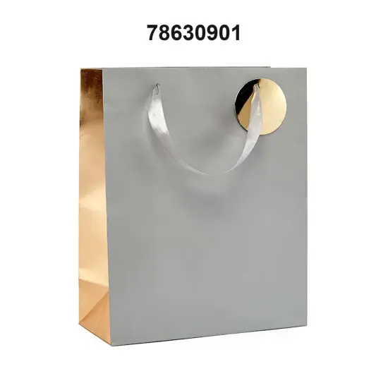 Two-Tone Metallic Euro Totes 7'' x 37/8'' x 91/16'' for Luxurious Packaging Silver {3}