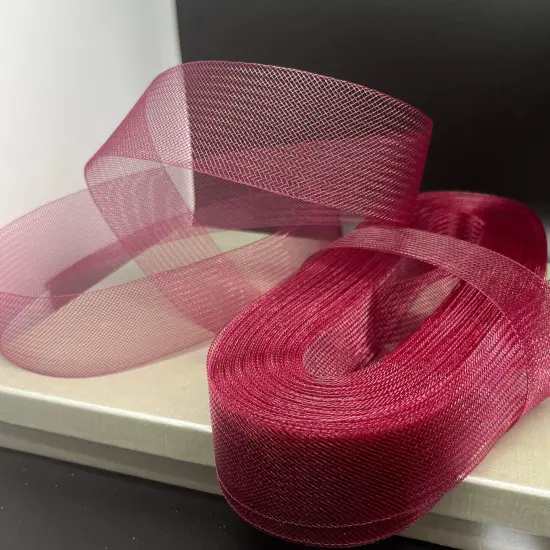 1 Yard Nylon Horsehair Trim 2" Wide Stiff Crinoline Braid for Costumes & Formal Wear Wine {1}