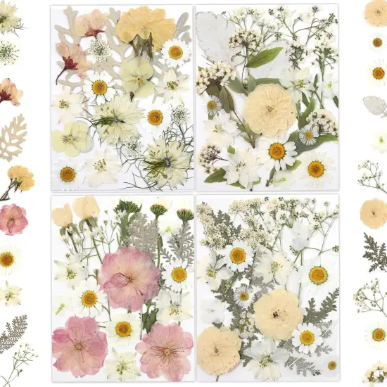 80 Pcs Whire Dried Flowers for Crafts W/ Tweezers {1}