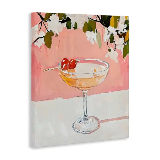 Stupell Industries Pink Cocktail with Apple Blossoms Canvas, design by Riley B {3}