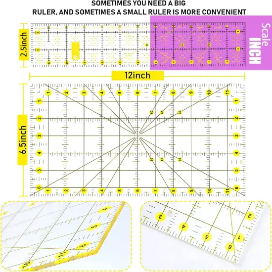 Rotary Cutter Set,Sewing Quilting Supplies,45mm Fabric Cutters,A3 Cutting Mat for Sewing,Acrylic Rulers,Scissors,Exacto Knife,Clips,Beginners Sewing Accessories,Fabric Cutter Kit {4}