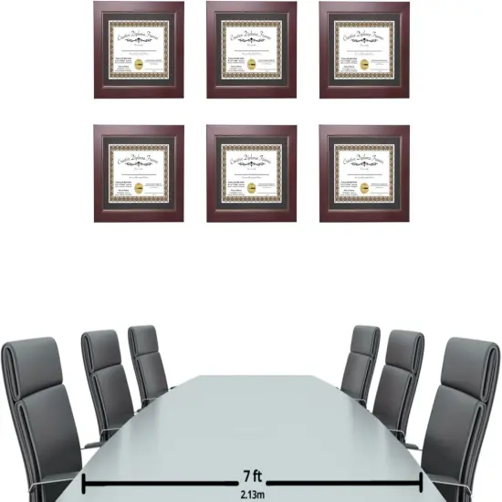 8.5x11-inch Matted Mahogany Diploma Frame with Printed Gold Relief with Self Standing Easel and Installed Wall Hangers {3}