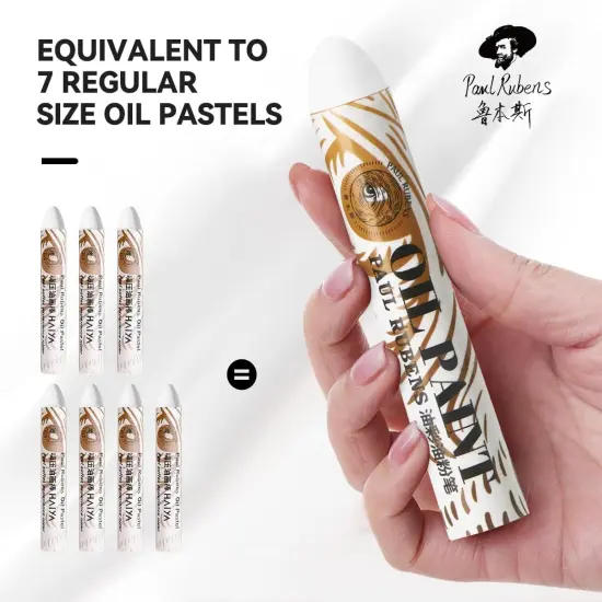 Oil Pastels, 60g Extra Large White Oil Pastels Set (Pack of 2&asymp;14 PCS Regular Oil Pastels), Creamy texture Easy to Blend HAIYA Oil Pastels for Artists, Great Fit for Painting Large Areas {2}