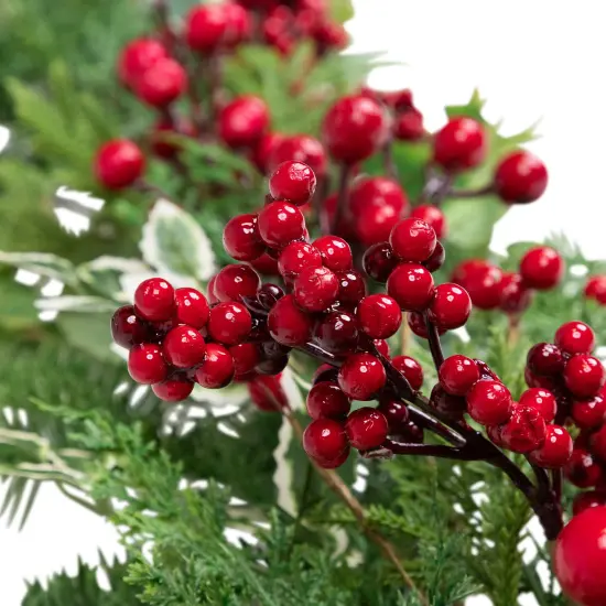 Northlight Mixed Pine, Cedar and Berries Artificial Christmas Garland - 5' - Unlit Green {7}