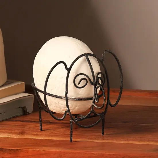 Handcrafted Eco-Mix Elephant Sculpture with Metal Feet &ndash; Unique Figurine & Modern Sculpture D&eacute;cor-6.2X4.5X5.1'' {1}