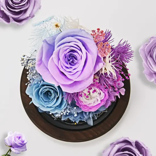 Gifts for Women, Flowers Delivery Prime, Roses in Glass Dome with LED Light - Gifts for Mom Grandma Her Girlfriend Wife {5}