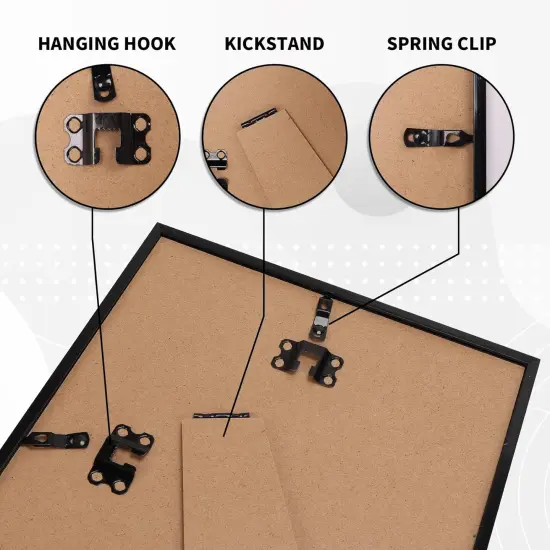 8.5x11 Black Picture Frames Set of 8, Certificate 8.5 by 11 Photo Frames Bulk for Document Diploma Award, Wall Hanging or Tabletop Display {5}