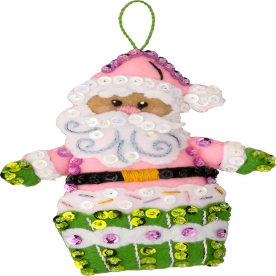 Bucilla Felt Ornaments Applique Kit Set Of 4-Snowman's Candy Confections {5}