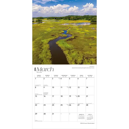 Rhode Island Wild & Scenic | 2026 12 x 24 Inch (Hanging) Monthly Square Wall Calendar | Plastic-Free {3}