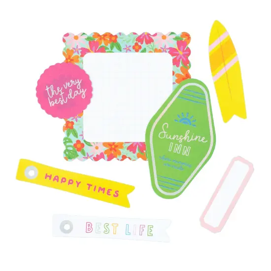 Pebbles Fun In The Sun Ephemera Die-Cuts 65/Pkg-Holographic Foil Journaling {4}