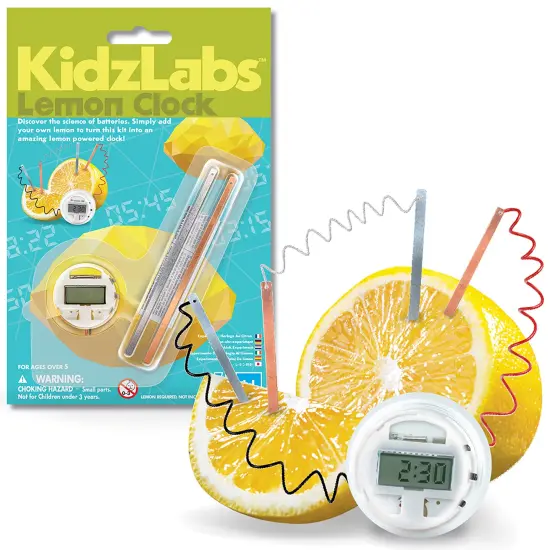 4M: KidzLabs: Lemon Clock - DIY & Experience Battery-Free Renewable Energy, Power A Digital Clock, STEM Learning Craft Activity Kit, Kids Age 5+ {3}