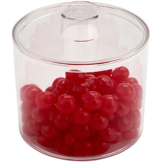 Pioneer Plastics 273C Clear Round Plastic Container with Lid, 4.0625" W x 3.5" H {5}