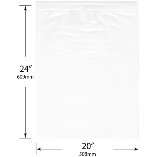Plymor 20" x 24", 2 Mil Zipper Reclosable Plastic Bags {3}