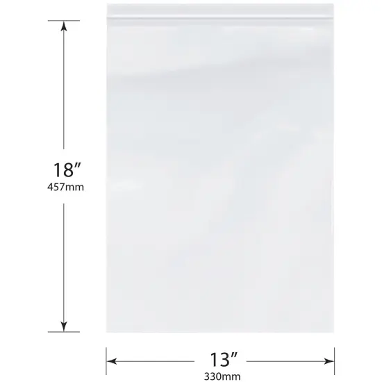 Plymor 13" x 18", 2 Mil Zipper Reclosable Plastic Bags {3}
