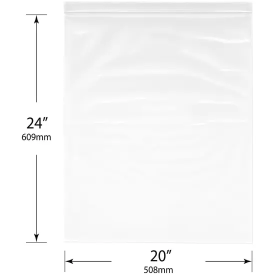 Plymor 20" x 24", 4 Mil Heavy Duty Zipper Reclosable Plastic Bags {3}