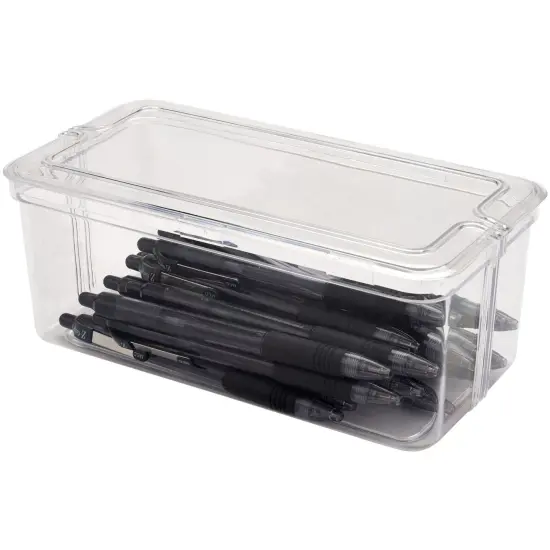 Pioneer Plastics 149C Clear Rectangular Plastic Container, 7.375" W x 3.6875" D x 3" H {5}