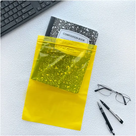 Plymor 9" x 12", Yellow 2 Mil Zipper Reclosable Plastic Bags {4}