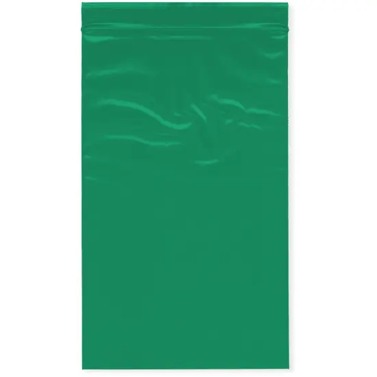 Plymor 5" x 8", Green 2 Mil Zipper Reclosable Plastic Bags {1}