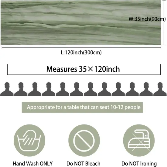 12 Pack Dusty Sage Green Cheesecloth Table Runners &ndash; 10Ft Long Boho Gauze Table Decor for Weddings, Bridal Showers, Birthdays, 35"x120" {2}
