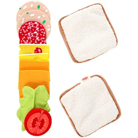 HABA Soft Sandwich Play Food Set - 12-Piece Pretend Lunch Kit for Kids - Toy Kitchen Accessories for Imaginative Cooking & Role-Play for 3 Years & Up Multicolor {3}