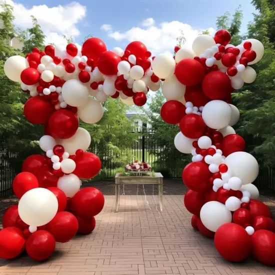 Ruby Red Balloons Different Sizes Latex Matte Red Balloon Garland Arch Kit for Birthday Wedding Baby Shower Valentine's Day Mother's Day Party Decor {5}